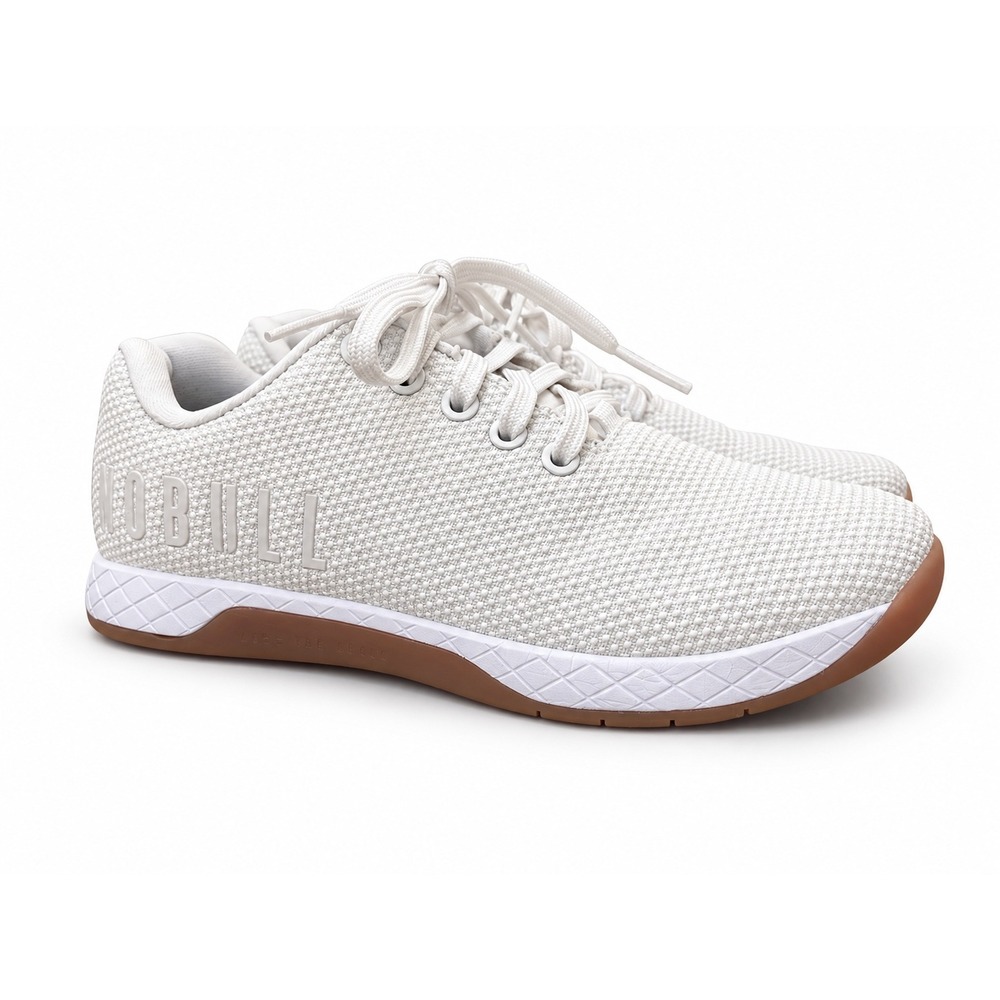 NOBULL White SuperFabric Gum Sole Trainer Shoes Womens 6.5 Mens 5 Cross Training